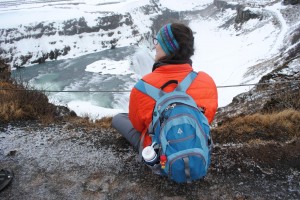 Stopping to reflect upon the natural world is an important part of our lives in Iceland as Savanna demonstrates at Gullfoss. This massive waterfall was one of the most beautiful sights I've ever seen. Like Savanna, I took a long time sitting and taking it in before pulling myself away. 