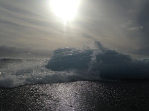 One of the icebergs found ashore of Jökulsárlón, a black sand beach. This chunk of glacier showed us the power of climate change and earth's response to it, as glaciers are calving and melting at faster rates than a hundred years ago. 